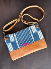 Load image into Gallery viewer, Crossbody - Tan and Hand-dyed Indigo