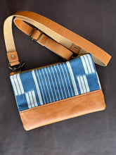 Load image into Gallery viewer, Crossbody - Tan and Hand-dyed Indigo