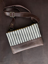 Load image into Gallery viewer, Crossbody - Brown and Striped Linen