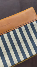Load and play video in Gallery viewer, Crossbody - Tan and Striped Japanese Selvedge Demin