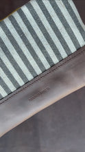 Load and play video in Gallery viewer, Crossbody - Brown and Striped Linen