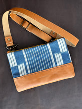 Load image into Gallery viewer, Crossbody - Tan and Hand-dyed Indigo
